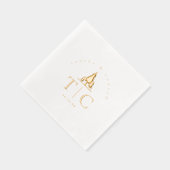 冬の素朴結婚式イニシャルモミの木ID1049 箔ナプキン (右)