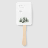 冬の素朴結婚式プログラムフォレストグリーンID1049 ハンドファン (正面)