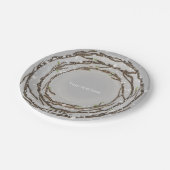 冬の素朴結婚式場&カントリー雪 ペーパープレート (アングル)