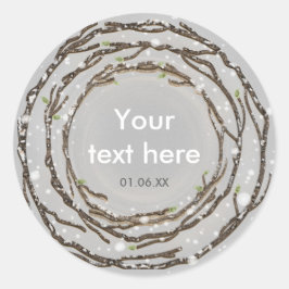 冬の素朴結婚式場&カントリー雪 ラウンドシール