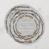 冬の素朴結婚式場&カントリー雪 招待状 (正面/裏面)