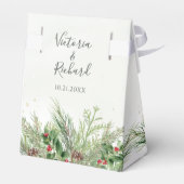 冬の素朴緑の果実パインコーン結婚ズ フェイバーボックス (裏面サイド)