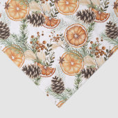 冬の素朴緑の柑橘系の植物性クリスマス 薄葉紙 (詳細)