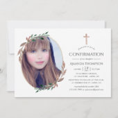 冬の素朴緑の確認 招待状 (正面)