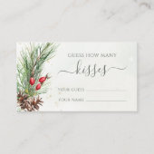 冬の素朴緑はゲームの数を推測キス エンクロージャーカード (正面)