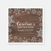 冬の素朴赤ちゃんシャワーグリッター雪 スタンダードカクテルナプキン (正面)