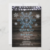 冬の素朴雪片&ライトブライダルシャワー 招待状 (正面)