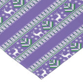 冬の紫と緑のクリスマスフェア島 ショートテーブルランナー (コーナー)