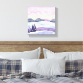 冬の紫の丘陵の水色 キャンバスプリント (インサイチュ (寝室))