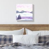 冬の紫の丘陵の水色 キャンバスプリント (インサイチュ (寝室))