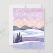 冬の紫の丘陵の水色 シーズンカード (正面)