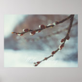 冬の終わりにカチキンを持つプッシー柳の枝 ポスター (正面)