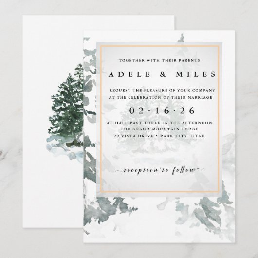 冬の結婚夢想 招待状 (正面/裏面)