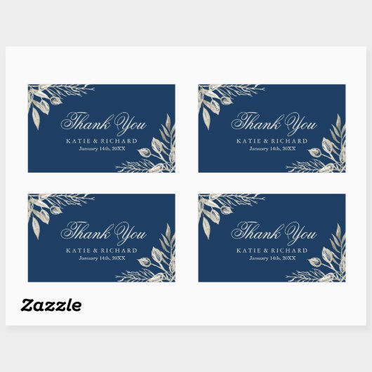 冬の結婚式ありがとうシール 長方形シール (シート)