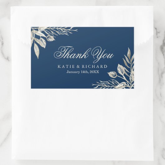 冬の結婚式ありがとうシール 長方形シール (バッグ)