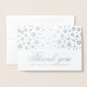 冬の結婚式ありがとうブライドメイド銀 箔カード (封筒付き正面)
