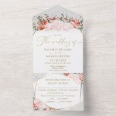 冬の結婚式すべてを1つの招待状に金箔 オールインワン招待状 (内側)