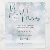 冬の結婚式に乾杯 Mr And Mrs ワインラベル (シングルラベル)