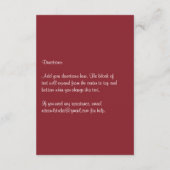 冬の結婚式のエンクロージャカードのモノグラムの赤い納屋 エンクロージャーカード (裏面)