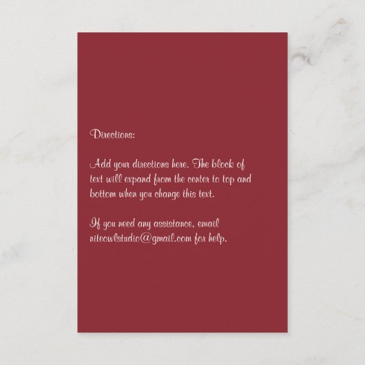 冬の結婚式のエンクロージャカードのモノグラムの赤い納屋 エンクロージャーカード (裏面)