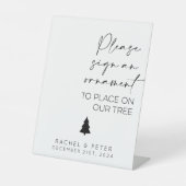 冬の結婚式のオーナメントにサインを下さい 台座サイン (正面)