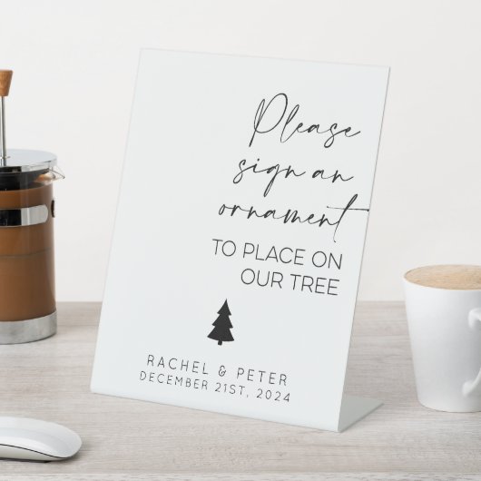 冬の結婚式のオーナメントにサインを下さい 台座サイン (インサイチュ)