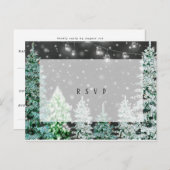 冬の結婚式のクリスマスの出欠はがき ポストカード (正面/裏面)