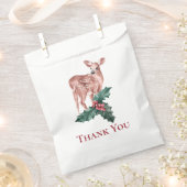 冬の結婚式のクリスマストナカイの国 フェイバーバッグ (クリップ留めされた状態)