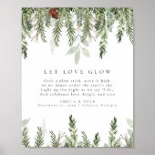 冬の結婚式のグロースティック送信オフ表の看板 ポスター (正面)