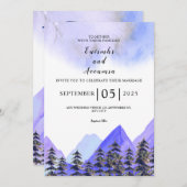 冬の結婚式のコンセプトエバーグリーンフォレストパーティー 招待状 (正面/裏面)