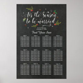 冬の結婚式のシーティングチャートのサイン ポスター