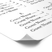 冬の結婚式のシーティングチャート金箔の水色 ポスター (角)