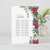 冬の結婚式のテーブル番号座席表カード 招待状 (スタンド正面)