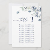 冬の結婚式のテーブル番号座席表カード 招待状 (正面)