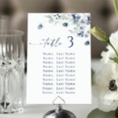 冬の結婚式のテーブル番号座席表カード 招待状