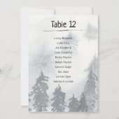 冬の結婚式のテーブル番号座席表 招待状 (正面)
