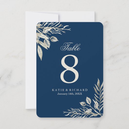 冬の結婚式のテーブル番号 招待状 (裏面)