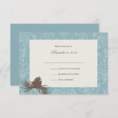 冬の結婚式のピネコンの応答 出欠カード (正面/裏面)