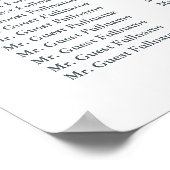 冬の結婚式のフローラの雪の座席表 ポスター (角)