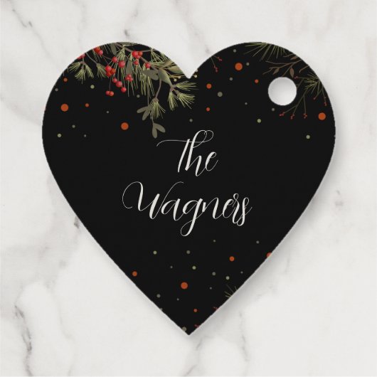 冬の結婚式のフローラモダンエレガントインスピレーション フェイバータグ (裏面)