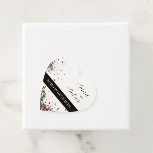 冬の結婚式のフローラモダンエレガントインスピレーション フェイバータグ (インサイチュ)