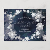 冬の結婚式のフローラリース日付を保存 案内ポストカード (正面)