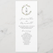 冬の結婚式のプログラム水彩画&インクボタニカル 招待状 (正面)