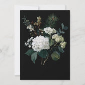 冬の結婚式のホリデー風アジサイの絵画的なデザイン 招待状 (裏面)