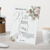 冬の結婚式のメッセージのボトルゲストブックの看板 台座サイン (インサイチュ)