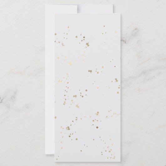 冬の結婚式のメニューカード金箔の水色フローラ (裏面)