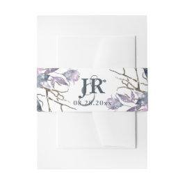 冬の結婚式のモノグラム 招待状ベリーバンド