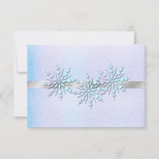 冬の結婚式のリハーサルディナーRSVP 出欠カード (正面)