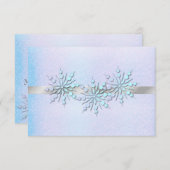 冬の結婚式のリハーサルディナーRSVP 出欠カード (正面/裏面)