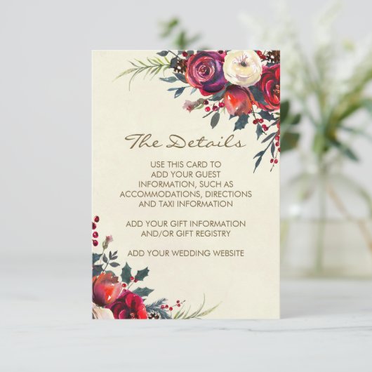 冬の結婚式の休日の詳細情報 エンクロージャーカード (スタンド正面)